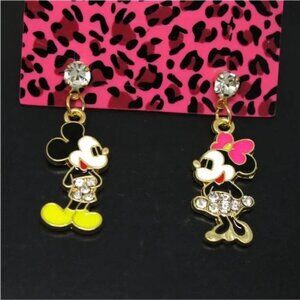 NWT. Betsey Johnson. Mickey & Minnie Colorful enameled Earrings.